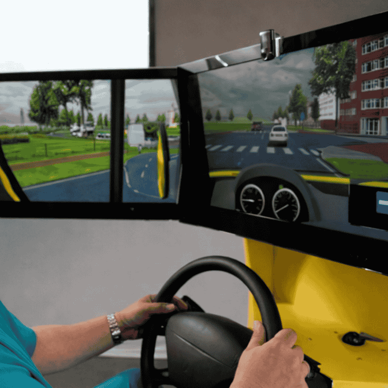 Iemand met de simulator